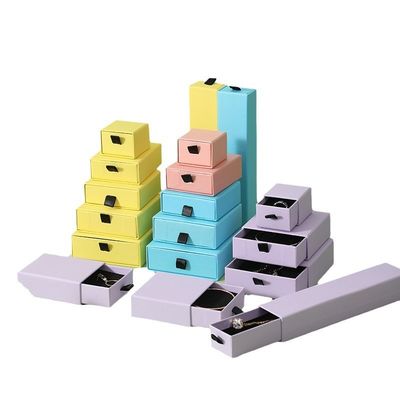 사용자 지정 로고 크기 리본 코드 선물 상자와 함께 고급 슬라이딩 상자 보석 상자 세트 드로어 상자