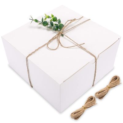 포장재 흰색 12 팩 8x8x4 인치 칸 종이 생일 파티 선물 상자 뚜??