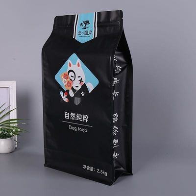 맞춤형 색상 8면 밀폐 알루미늄 엽지 애완 동물 식품 포장 가방 쿠키