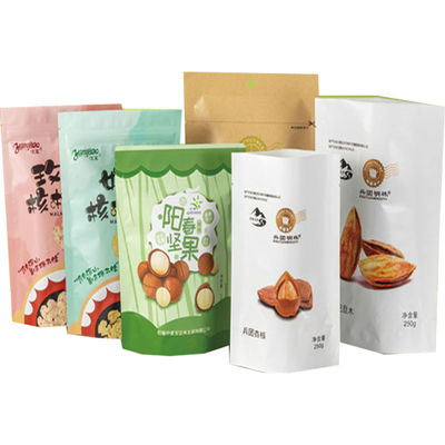 맞춤형 색상 다시 닫을 수 있는 마른 과일을위한 서드프린팅 진공 밀폐 가방