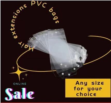 투명한 PVC 봉지 헤어 확장 로고로 구성된 플라스틱 포장