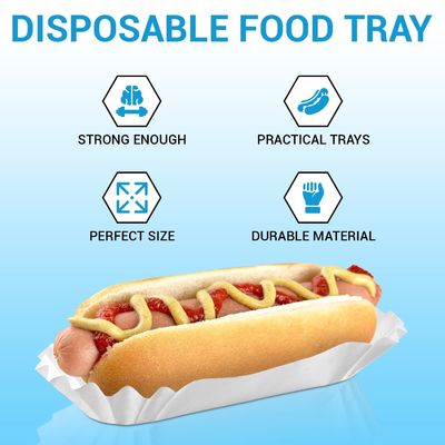 1회용 6인치 식품 흰색 플루트 샌드위치 햄버거 및 더 많은 아세프틱 상자