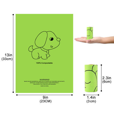 배달용 2 롤 15 pcs 분해 가능한 수입 원자재 PET 개 고양이 POP 쓰레기 가방