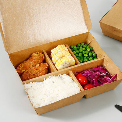 맞춤형 간식 포개 Kraft 종이 패스트 푸드 포장 상자 일회용 5S