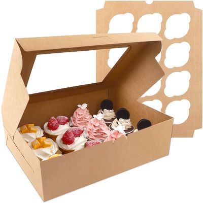 식품 산업 브라운 크래프트 종이 12 카운트 베이커리 머핀 케이크 케이크