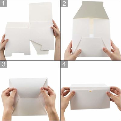 포장재 흰색 12 팩 8x8x4 인치 칸 종이 생일 파티 선물 상자 뚜??