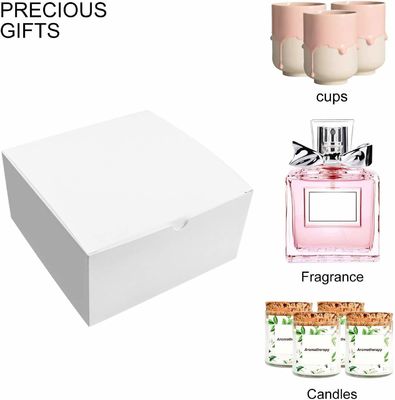 포장재 흰색 12 팩 8x8x4 인치 칸 종이 생일 파티 선물 상자 뚜??
