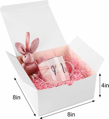 포장재 흰색 12 팩 8x8x4 인치 칸 종이 생일 파티 선물 상자 뚜??